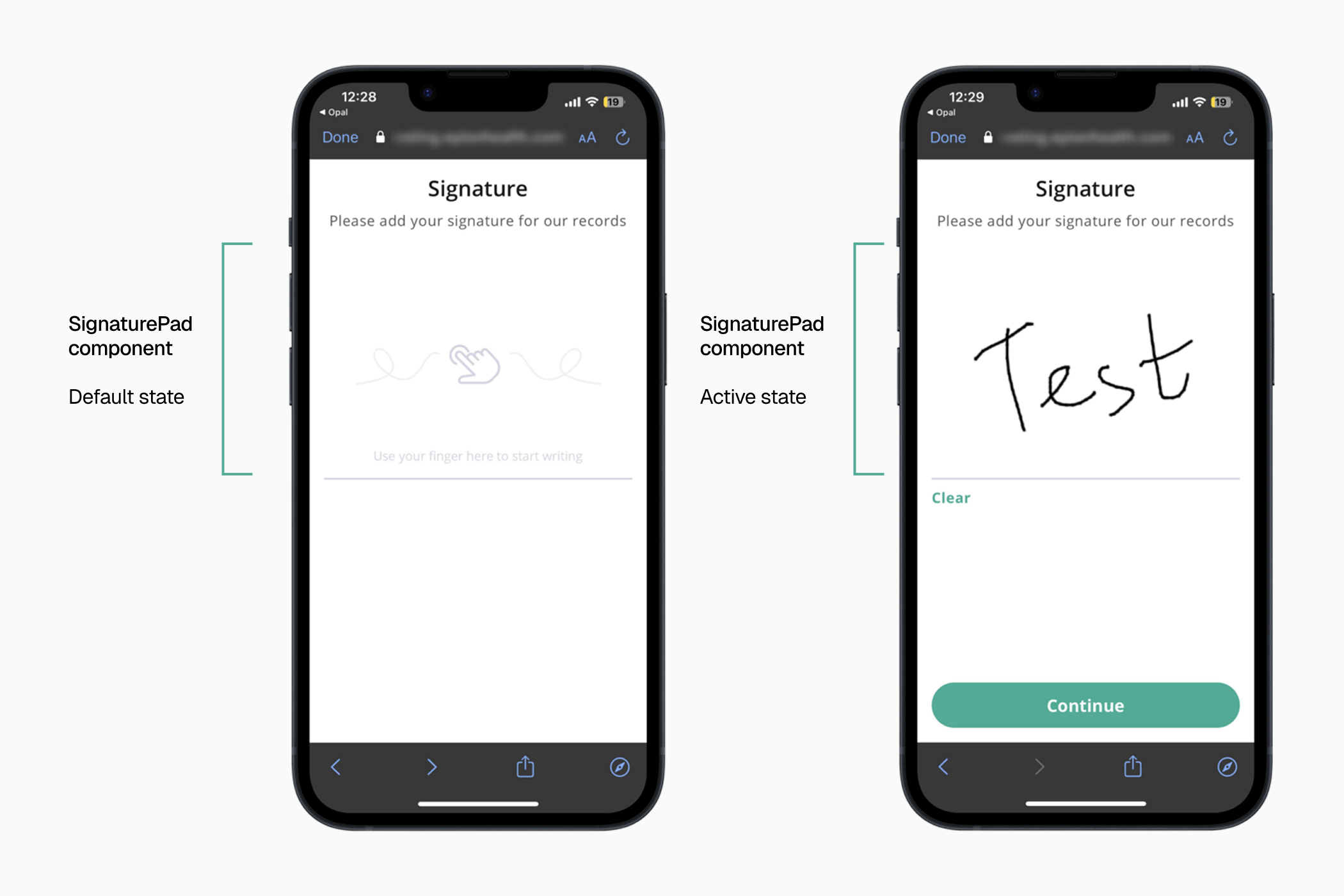 Current SignaturePad flows